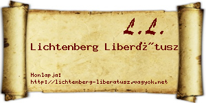 Lichtenberg Liberátusz névjegykártya